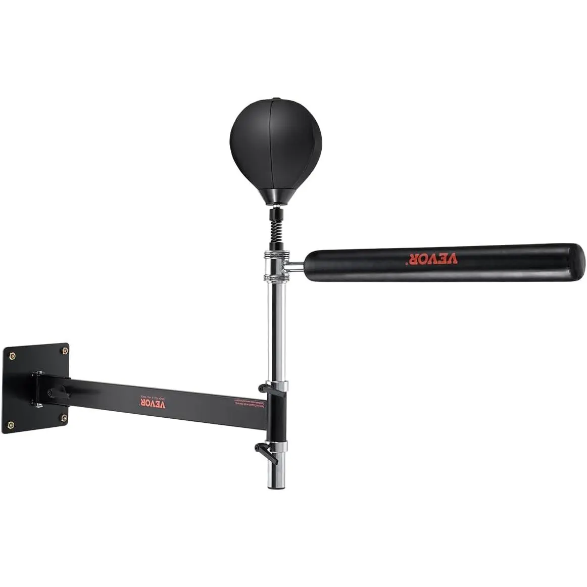 VEVOR Wall-Mounted Boxing Spinning Bar, Reflex Boxing Bar with Punching Ball, Spinning Bar with Gloves, Adjustable Reflex Speed Trainer, Boxing Training Equipment for Kickboxing, MMA, Fitness