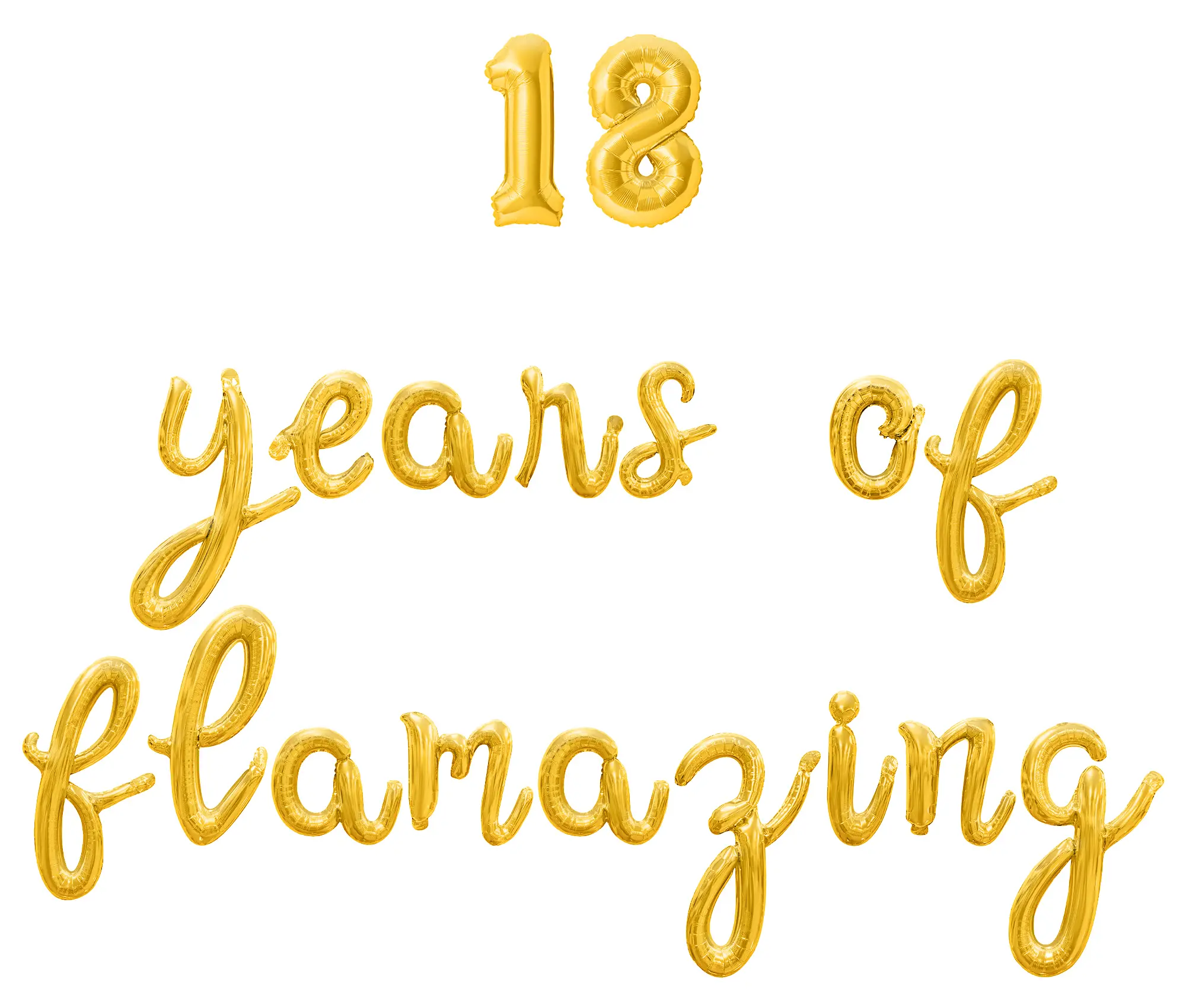 Cursive Script Letter Balloons - 18 YEARS OF FLAMAZING 16