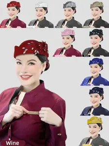 Women's Fashion Beret Hat with Side Patch, Pure Color Air Hostess Cap, Perfect for Derby Meetings and Tea Parties, High Quality Hat