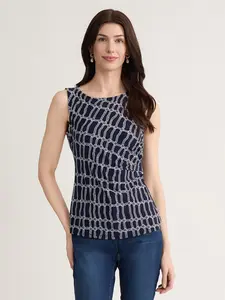 Side Pleat Blouse, Jersey Knit