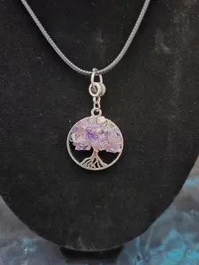 Tree of Life purple Gemstone necklace