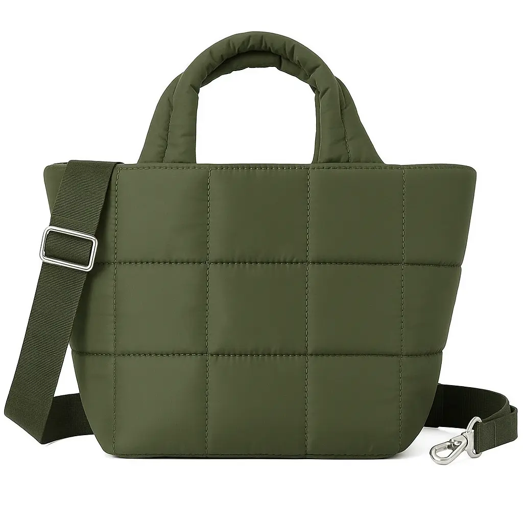 Five Season Home Quilted Tote Bag Small Puffer Crossbody Bag for Women Lightweight Nylon Puffy Handbag with Adjustable Strap crossbody bags women