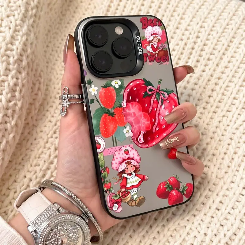 Strawberry Shortcake Pattern Shockproof Phone Case for iPhone 7 8 X XR 11 12 13 14 15 16 Pro 17 Max Plus Air 17E 16E Protecitved Cover Affordable Y2k Girl