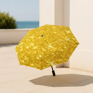 Starry Background Automatic Folding Umbrella, Lightweight Compact Travel Umbrella, 8-Rib Frame, Unisex, Halloween & Christmas Gift