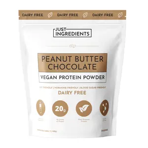 Just Ingredients Peanut Butter Chocolate Vegan Protein Powder 20g Plant-Based Protein Dairy Free Workout Supplement