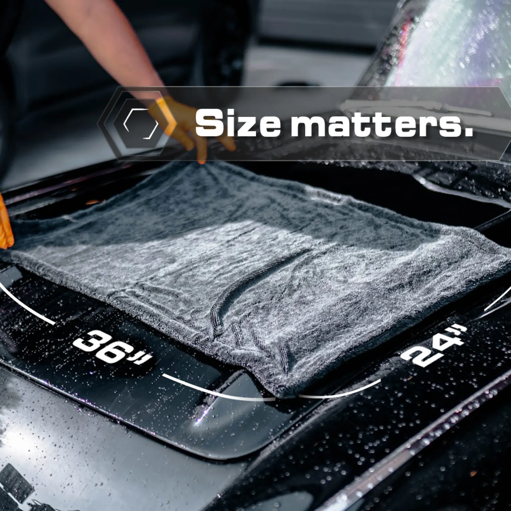 BLACKLINE® TWISTED-LOOP DRYING TOWEL - Ultra-Absorbent Car Drying Towel Made With A Twisted-Loop Microfiber Weave, 1300 GSM Premium Microfiber