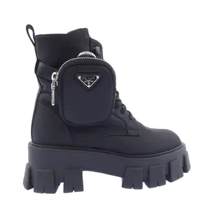 Pre-owned PRADA Nylon Small Leather Goods Monolith RE Boots