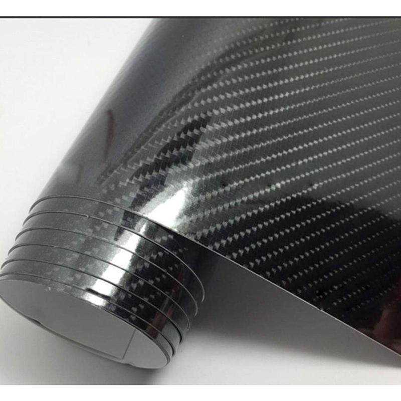 DIYAH 4D High Gloss Black Carbon Fiber Vinyl 12" x 60" / 1 FT x 5 FT Bubble Free Air Release Car Wrap Film Automotive DIY Decals with Hand Tools