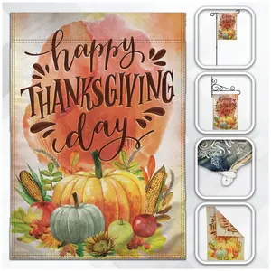 H&G Studios Happy Thanksgiving Day (Pumpkins) 12x18in Garden Flag