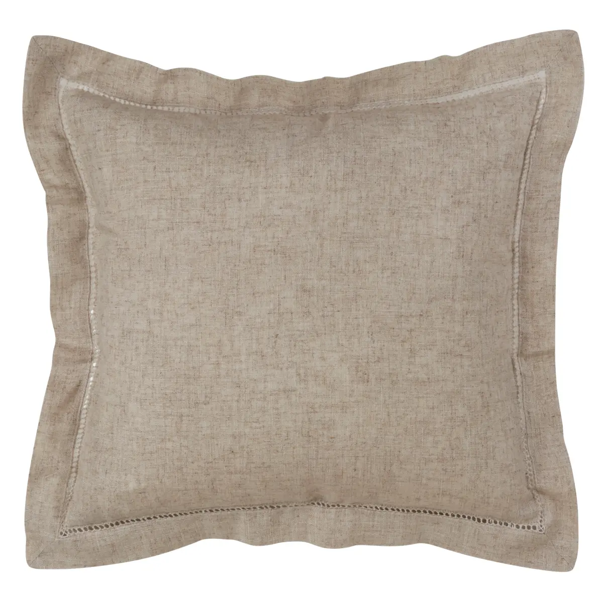 212 MAIN 22 in. Square Down-Filled Poly Blend Home Decorative Cushion - Natural, Hemstitched Edge Throw Pillow