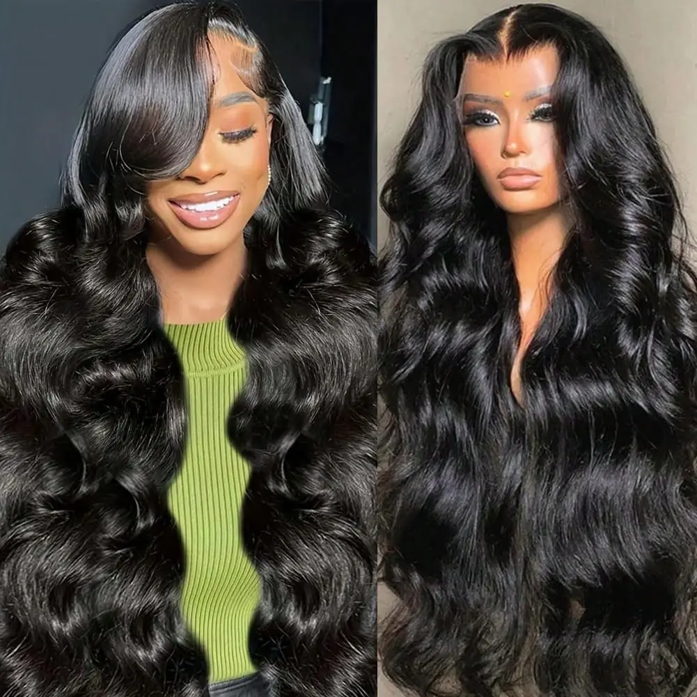 Bling Hair Body Wave 13x6 13x4 Lace Front Wigs Human Hair 180% Density Body Wave Human Hair Wig for Women Nature Black HD Transparent Lace Frontal Wigs Human Hair Pre Plucked with Baby Hair#WeeklyDeals