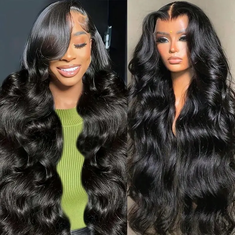 Bling Hair Body Wave 13x6 13x4 Lace Front Wigs Human Hair 180% Density Body Wave Human Hair Wig for Women Nature Black HD Transparent Lace Frontal Wigs Human Hair Pre Plucked with Baby Hair#WeeklyDeals, Human Hair Wigs