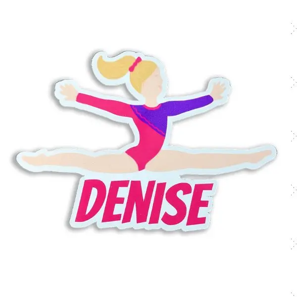 Cocoa Cutie Active Cutie Personalized Gymnast (Two Pack) Fair, Light Vinyl Laptop Decal Sticker