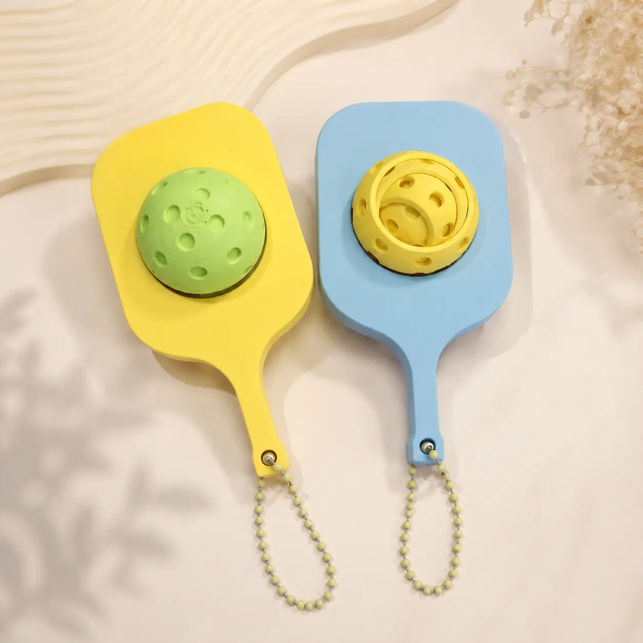 mini gifts Pickleball Paddle Keychain | 3D Printed Pastel Bag Charm | Fidget Paddle Accessory | Pickleball Lover Gift | Beaded Chain