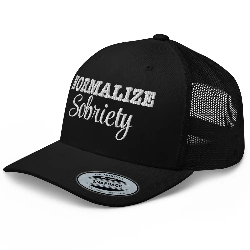 NX Normalize Sobriety Embroidered Curved Bill Trucker Hat Mid Crown Adjustable Anniversary Sober AA NA Recovery Cap