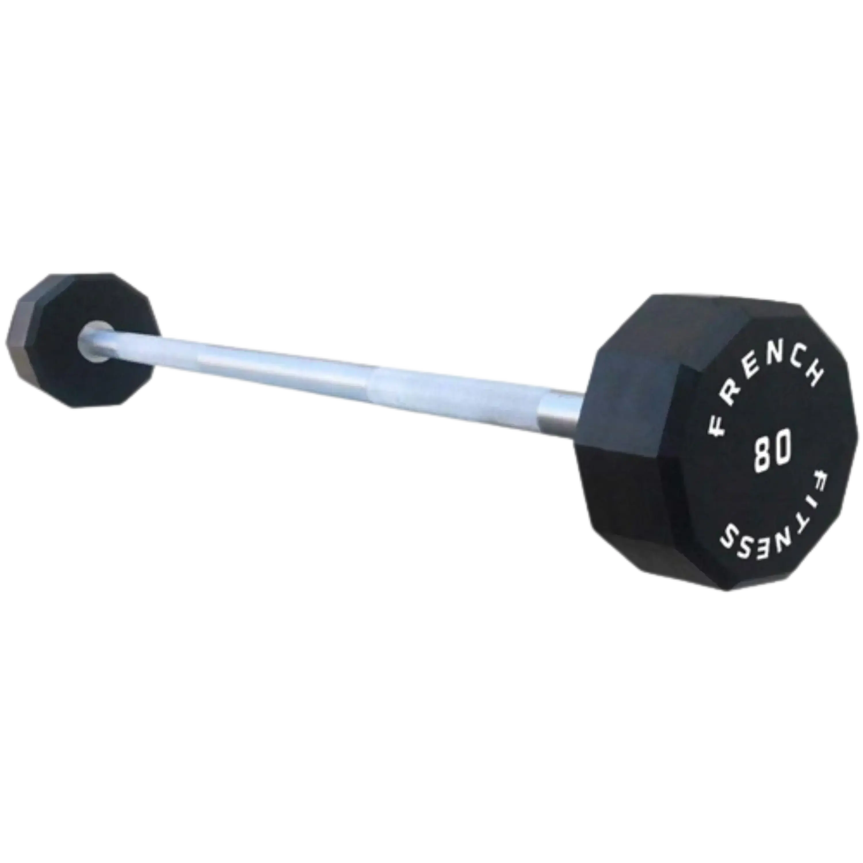 French Fitness Straight Urethane Barbell, 80 lbs Single (New) - Gym Accessories for Weight Training