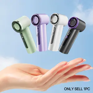 Portable Handheld Fan, 4000mAh 5-speed Wind Speed Fan, Rechargeable Personal Fan, LED Display Screen Fanless Fan, Suitable for Travel, Outdoor Activities, Exercise, Work