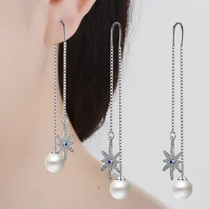 EZ handmade long earrings| star earrings|pear| pearl earrings| gift for girls| wedding earrings|