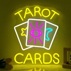 ROSNEK Tarot Theme Neon Lights - Colorful Silicone Tube LED Wall Decor, USB-Powered with Adjustable Brightness, Color Changing Option for Spiritual Mood, Gift for Tarot Lovers
