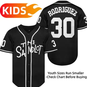 Summervibes Youth Baseball Jersey,#30 Benny The Jet Rodriguez The Sandlot Movie Baseball Jersey, Sports Top Active Top Polyester Breathable Quick Dry Kids Shirt