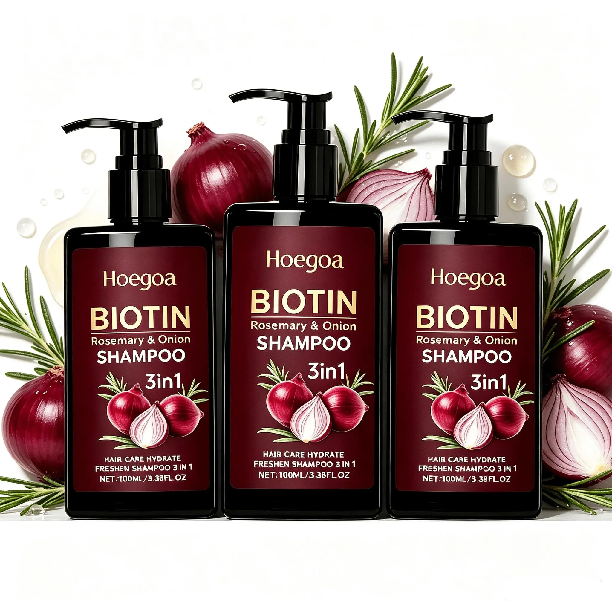 Onion Biotin and Rosemary Shampoo, shampoo de cebolla y romero, for Soft Hair & Shine for Hair Growth, Hair Loss and Thinning Hair