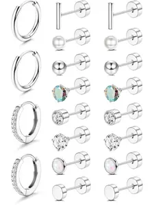 Hypoallergenic Earrings for Sensitive Ears, 20g Flat Back Studs, Small Surgical Steel, Casual Plain Design, All Seasons Wear, Stud Earrings Jewelry, High Quality Earrings, Hypoallergenic Post Earrings