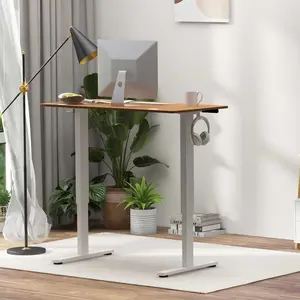 COSTWAY - Compact Standing Desk and Executive Chair Set with Memory Heights