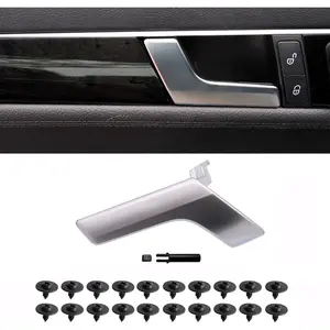 Matte Silver Interior Door Handle Repair Kit Inner Front Driver or Inside Rear Left Side Replacement for Mercedes W204 C250 C300 C63 AMG GLK250 GLK300 GLK350 2047201171 2047201763