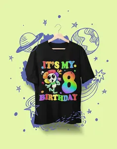 Dandy It's My 8th Birthday Shirt, Dandy's World Toys Boys And Girls Shirt, Sprunkii Game T-Shirt, Cute Dandy Lover Funny World Sprunki Toys Unisex-Kids Black Small Birthday, Dandy And Pebble World Birthday Dandy's Costume For Kids, Birthday Girl Outfit
