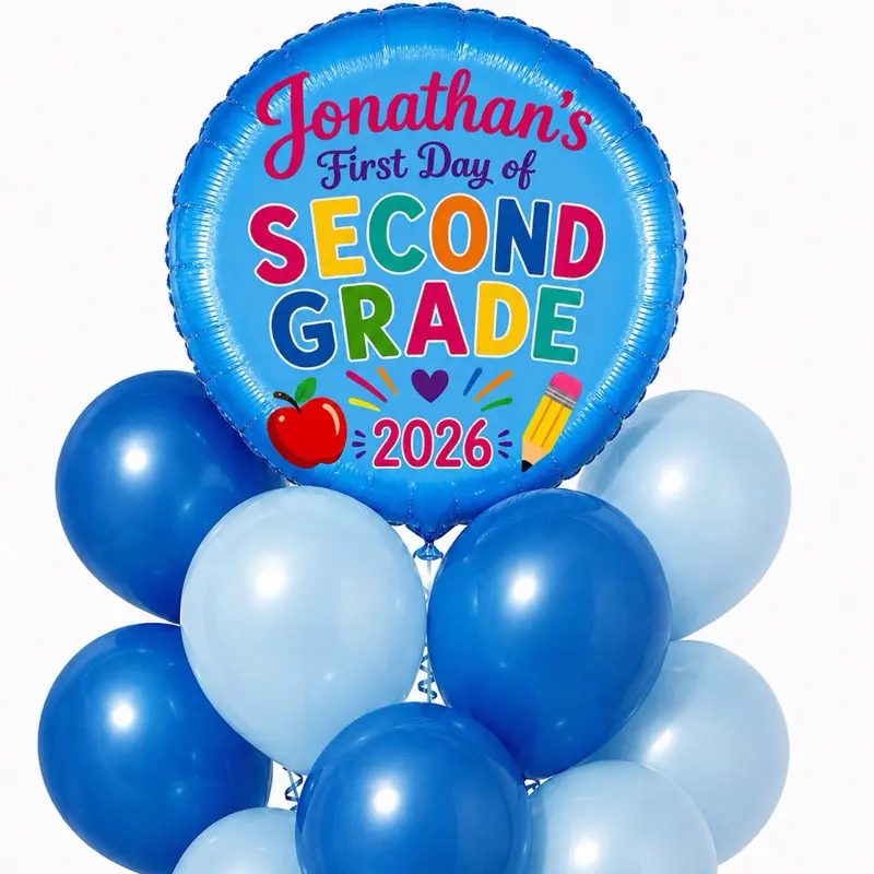 First Day Of School Balloons | Kindergarten |First Grade | Second Grade | All Grades Available | Personalized Gift