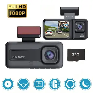 1080P High-definition Driving Recorder Driving Recorder, Infrared Night Vision, Loop Recording, Including 32G Memory Card.