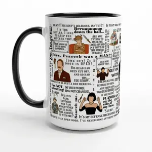 CIue Movie Quote Ceramic/Accent Mug 11oz 15oz, Classic Movie Mug, Coffee Cup Gift