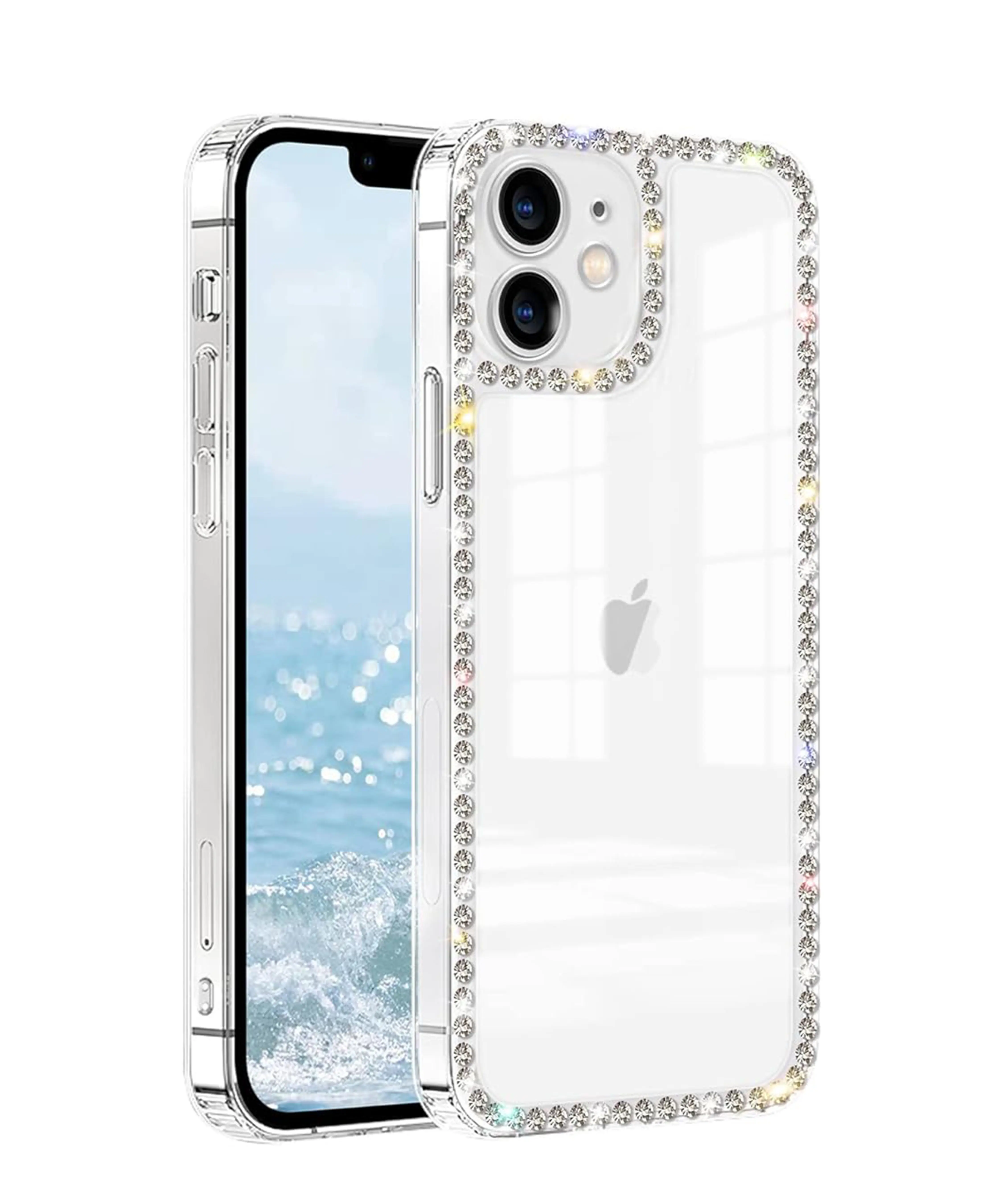 Compatible with iPhone 11 Clear Case Bling Diamond Rhinestone Cute for Girls Women Girly Case Glitter Shiny Sparkle Bumper Design Soft Silicone Luxury Fashion Protective 3D Phone Case
