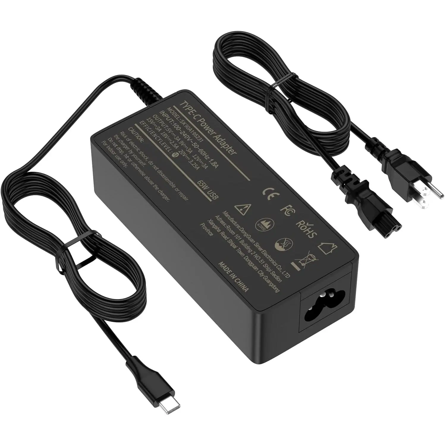 USB C Laptop Charger Universal Chromebook Charger 45W 65W Fast Charging for Lenovo HP Dell Samsung Asus Acer LG Google Computer Type C AC Adapter Power Cord - 10ft