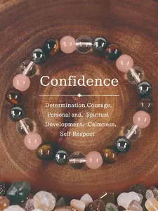 Unisex Elegant Tiger Eye & Black Onyx Beaded Bracelet, Fashionable Spiritual Growth Jewelry for Men & Women, Trendy All-match & Exquisite Jewelry for Birthday Gift