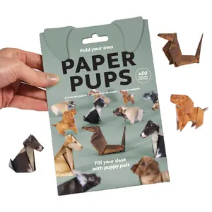 Origami Dog Craft Kit (Assorted Puppy Designs) - 12+ Foldable Paper Dog Figures for Kids & Adults | Fun DIY Activity for Family Time, Creative Play & Desk Decor | Easy-to-Follow Instructions for Adorable 3D Puppies