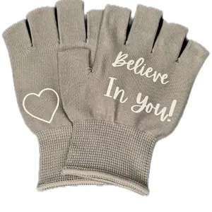 FromZHeart "Believe In You"  Workout Yoga Grip Gloves with Silicone Grip feature (Grey)