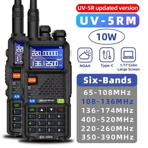 Baofeng UV-5rm Long Range Two-Way Radio, Rechargeable Walkie Talkies, High Power 10w Multifunctional Dual Band Uhf/vhf, Stores 999 Channels, Ideal for Communication
