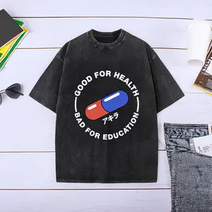 Edgy Dark Style Akira Washed Casual Street Fashion Tee