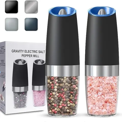 Electric Salt & Pepper Mill Set - Household Kitchen Utensils, Portable Handheld Design, Independent Milling Systems, Ideal Gift for Seasoning Prep