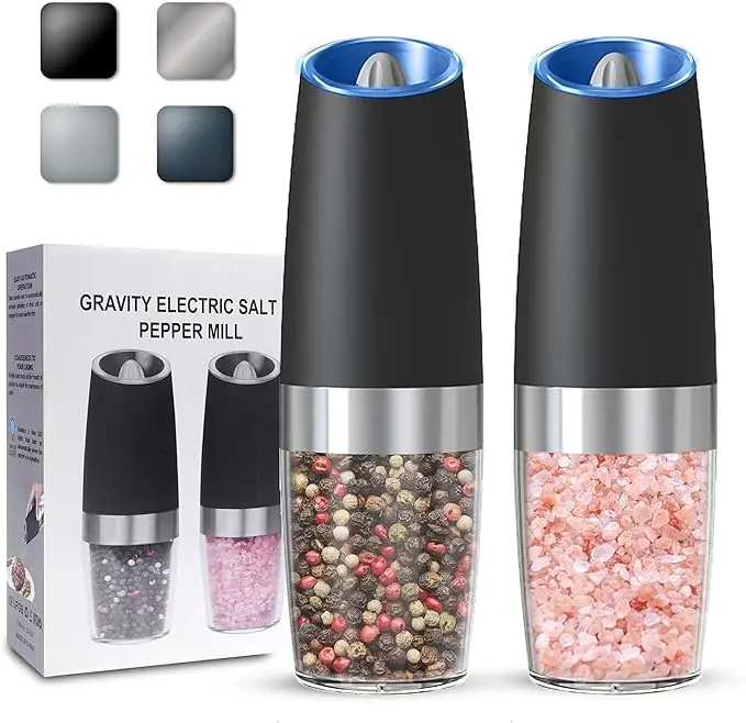 Electric Salt & Pepper Mill Set - Household Kitchen Utensils, Portable Handheld Design, Independent Milling Systems, Ideal Gift for Seasoning Prep