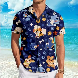 Hawaiian Shirt for Men, Dog Star Gr0wlithe Anime Funny Hawaiian Shirt Cool Summer Anime Vibes for Men & Fans, Men's Collared Clothes for Beach Vacation, #menwear #shortsleeve #hawaiianshirt