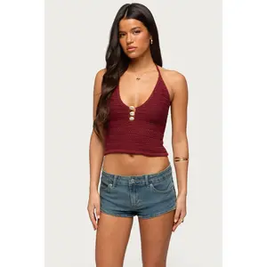 Backless Coastal Charm Crochet Top Backless Coastal Charm Crochet Top