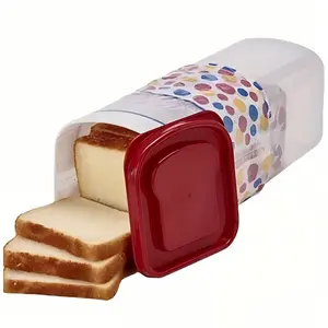 bread box, fresh toast storage container, with leak-proof lid, large capacity bread storage box, portable and reusable food sealing box, kitchen organization and storage, suitable for camping, kitchen refrigerator bread storage canister