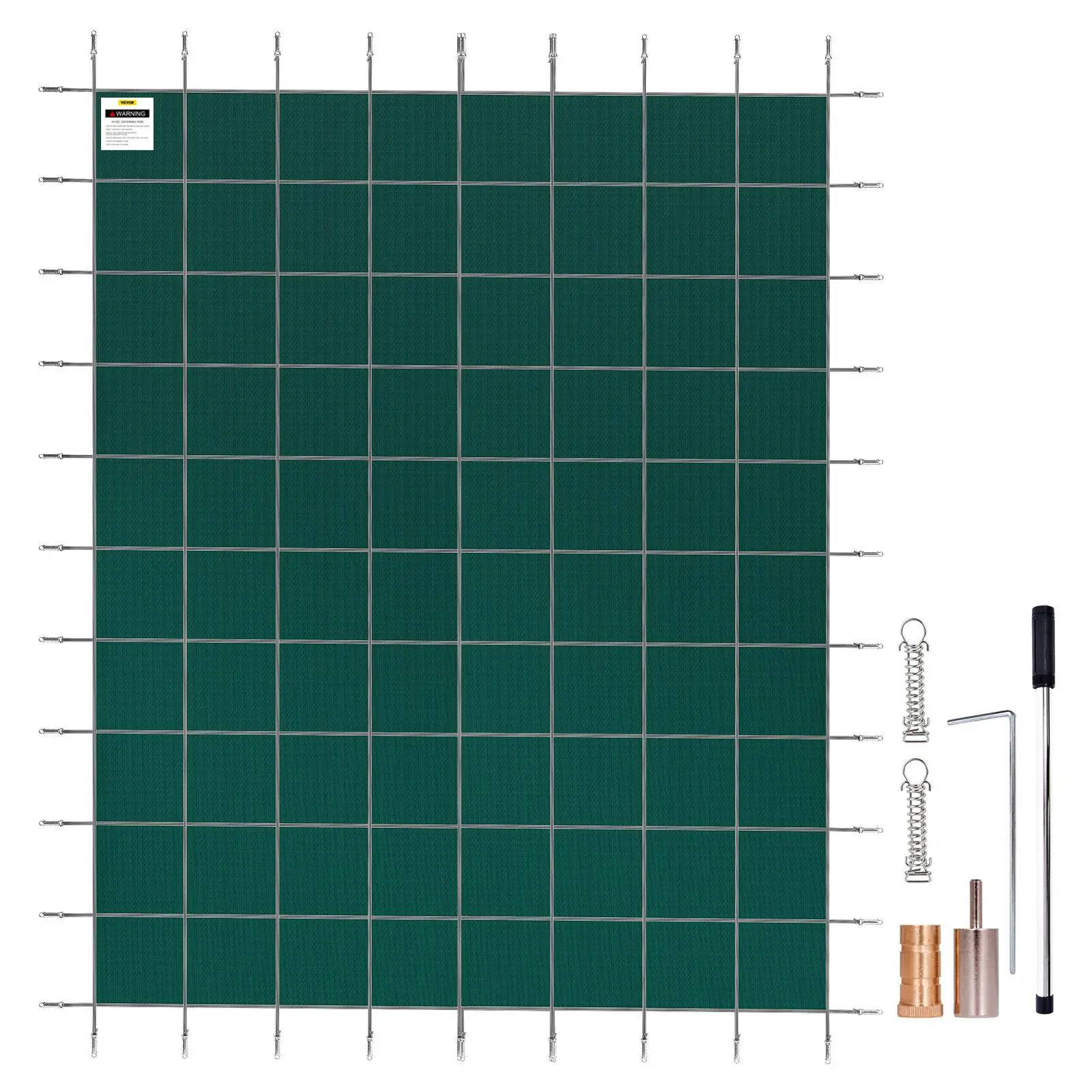 【Summerfinds】VEVOR Inground Pool Safety Cover, 20 ft x 42 ft Rectangular Winter Pool Cover, Triple Stitched, High Strength Mesh PP Material with Good Rain Permeability, Installation Hardware Included, Green