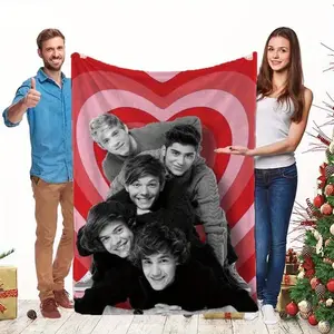 One Direction Inspired Theme Print Plush Blanket  Soft Blankets, Perfect for Home Bedroom Bed Sofa Picnic Travel and Office Use Ideal for Christmas and Holiday Gifts.