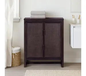 Teamson Home Hatteras Accent Cabinet with 2 Rattan Inlay Doors