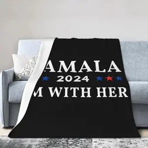 Kamala Harris for President 2024,Kamala Harris 47,Kamala Harris 2024 Throw Blanket Flannel Blanket Soft Throw Blankets for Sofa Couch Living Room Bed Blanket for Kids Adults 60"x50"
