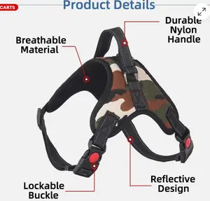 Cat Dog Pet Harness Adjustable Control Vest Dogs Reflective S M L XL Leash