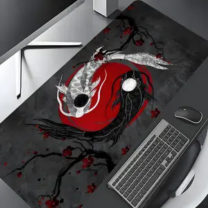 Fish Pattern Design Rectangle Gaming Mouse Pad, Non-slip Rubber Base Mousepad, Office Desk Keyboard Mouse Mat for Home Office Game Room Desk, Gaming Desk Accessory, Desk Accessories